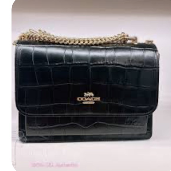 Coach Handbags - Coach Klare Black Croc-Embossed Leather crossbody Bag